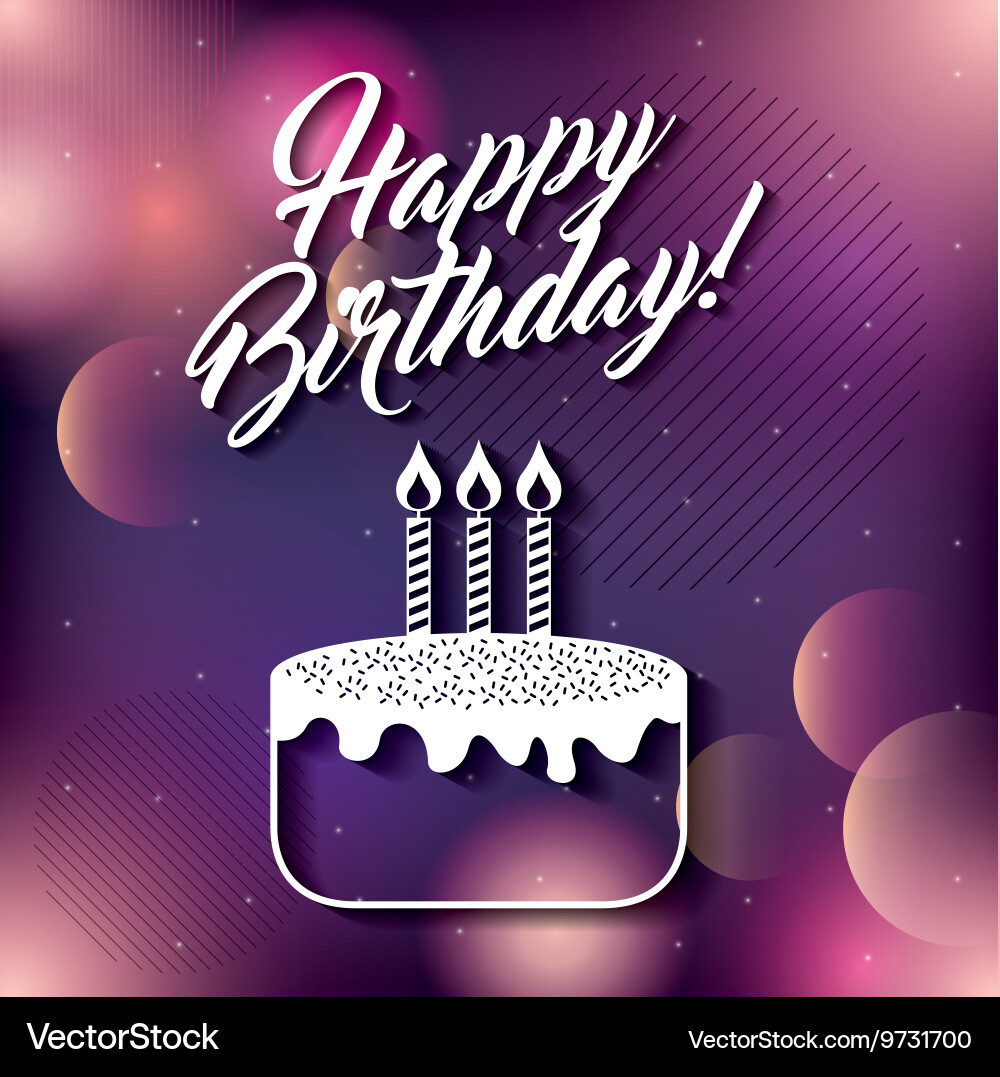 Blurred Background Happy Birthday Design Vector Image
