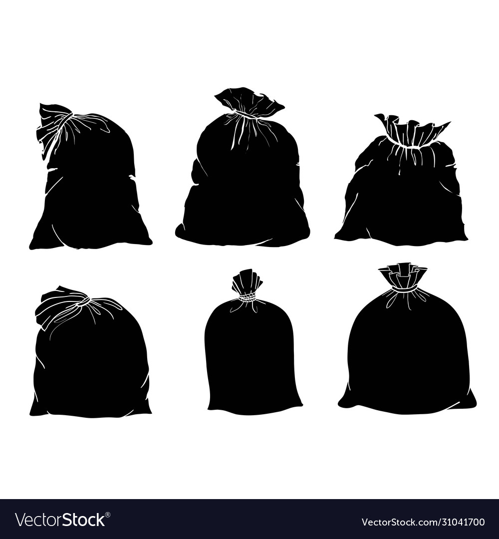 Canvas sack bag a set Royalty Free Vector Image