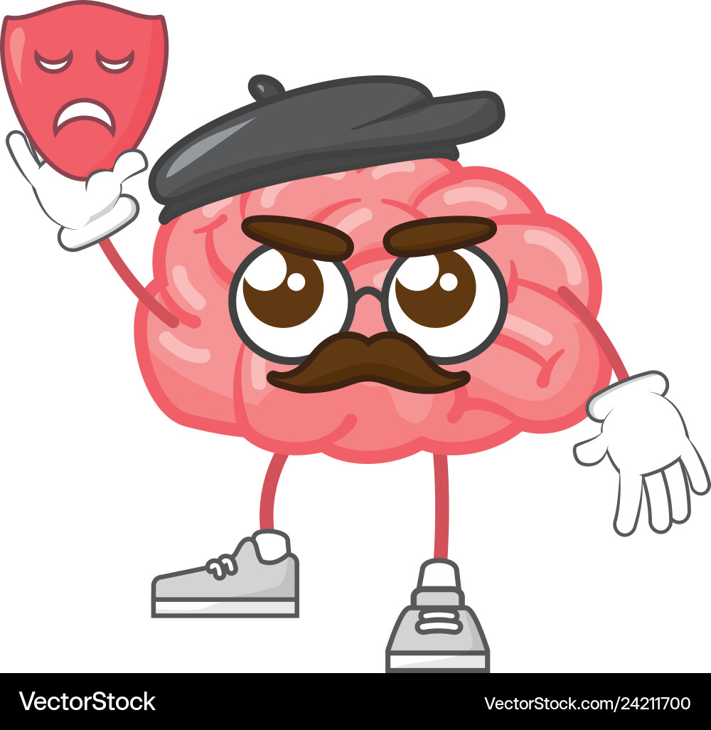 Cartoon Brain Creating Cartoon brain creativity Royalty Free Vector Image