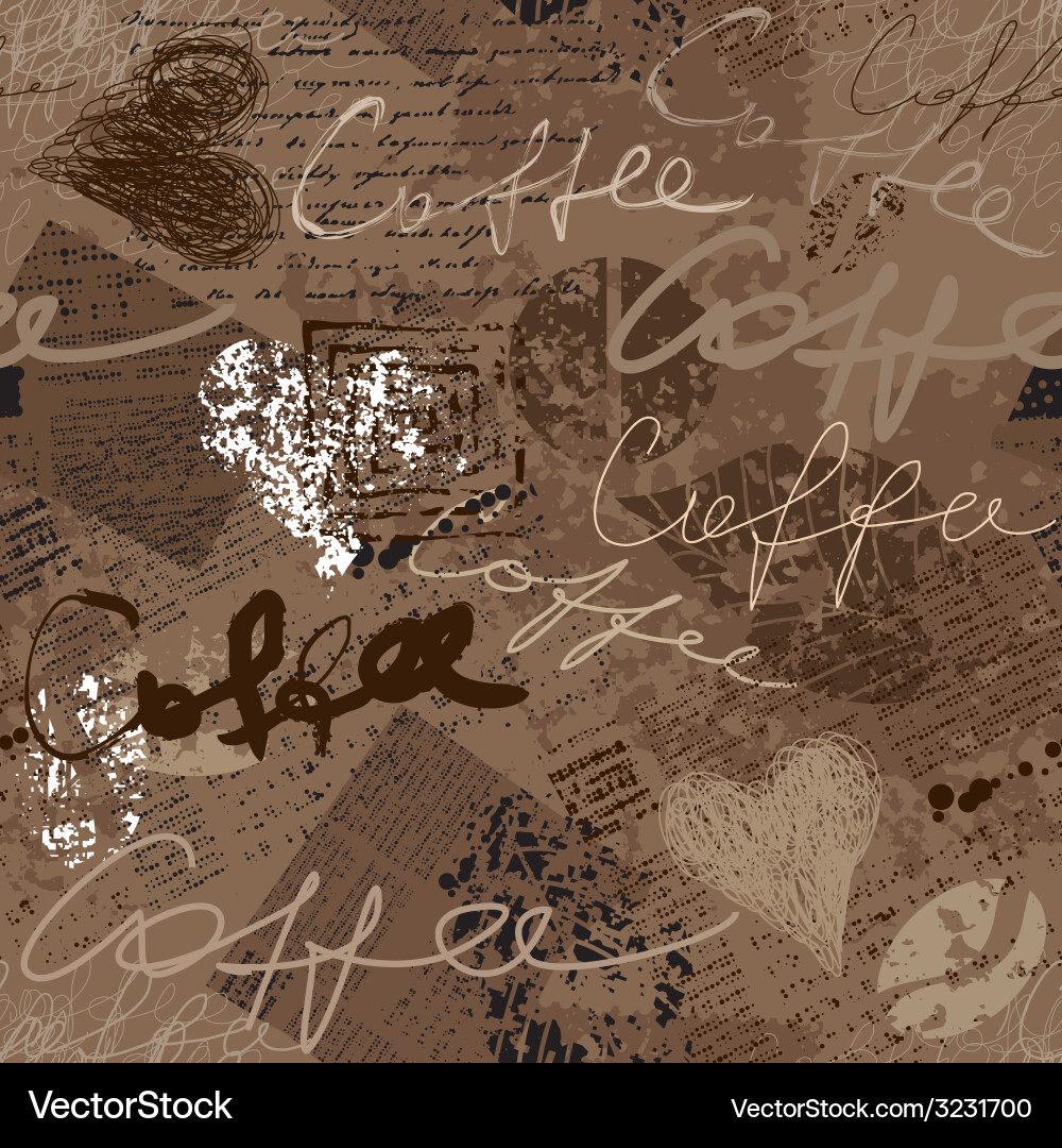 Coffee pattern background Royalty Free Vector Image