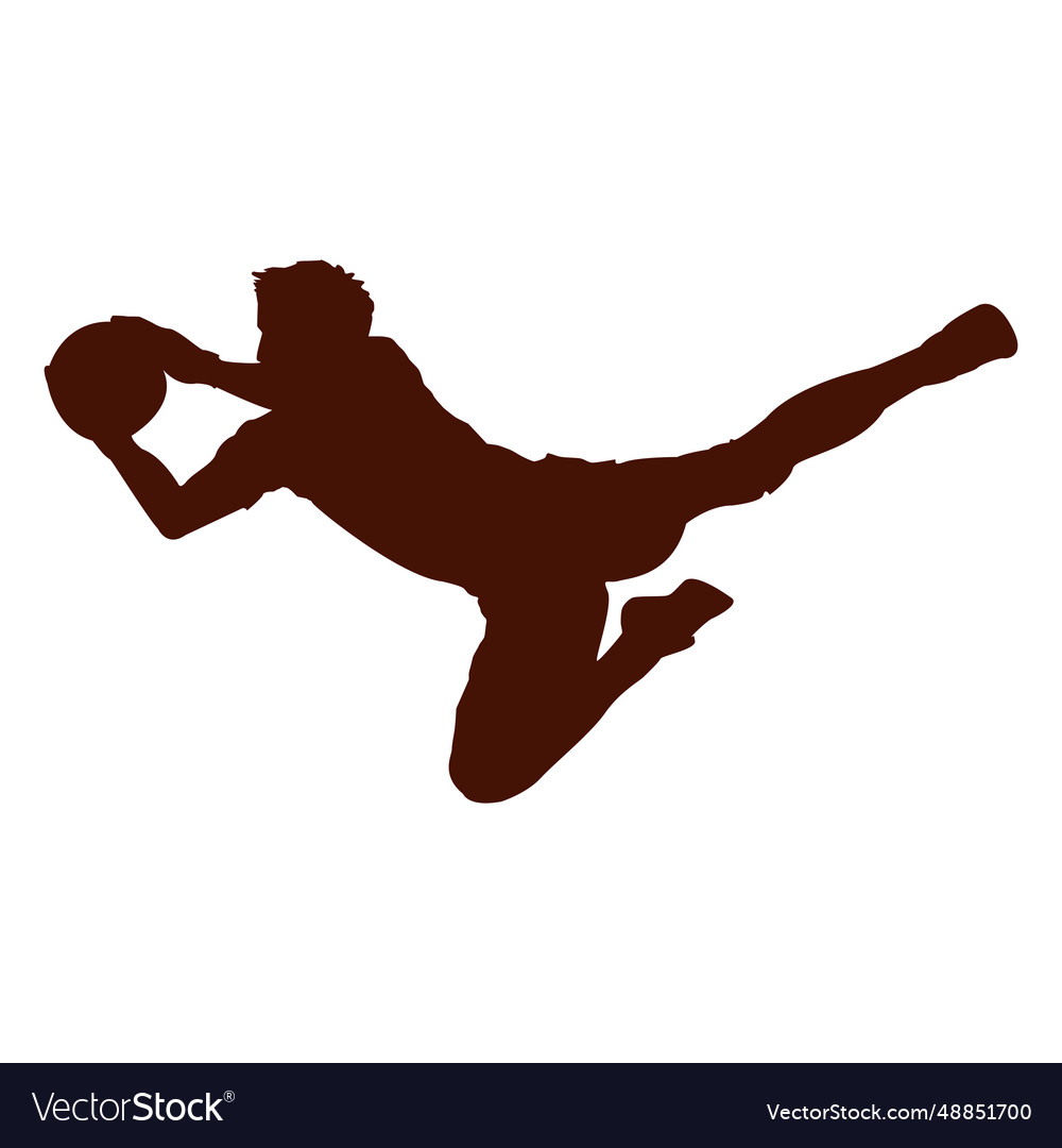 Football goalkeeper save silhouette Royalty Free Vector