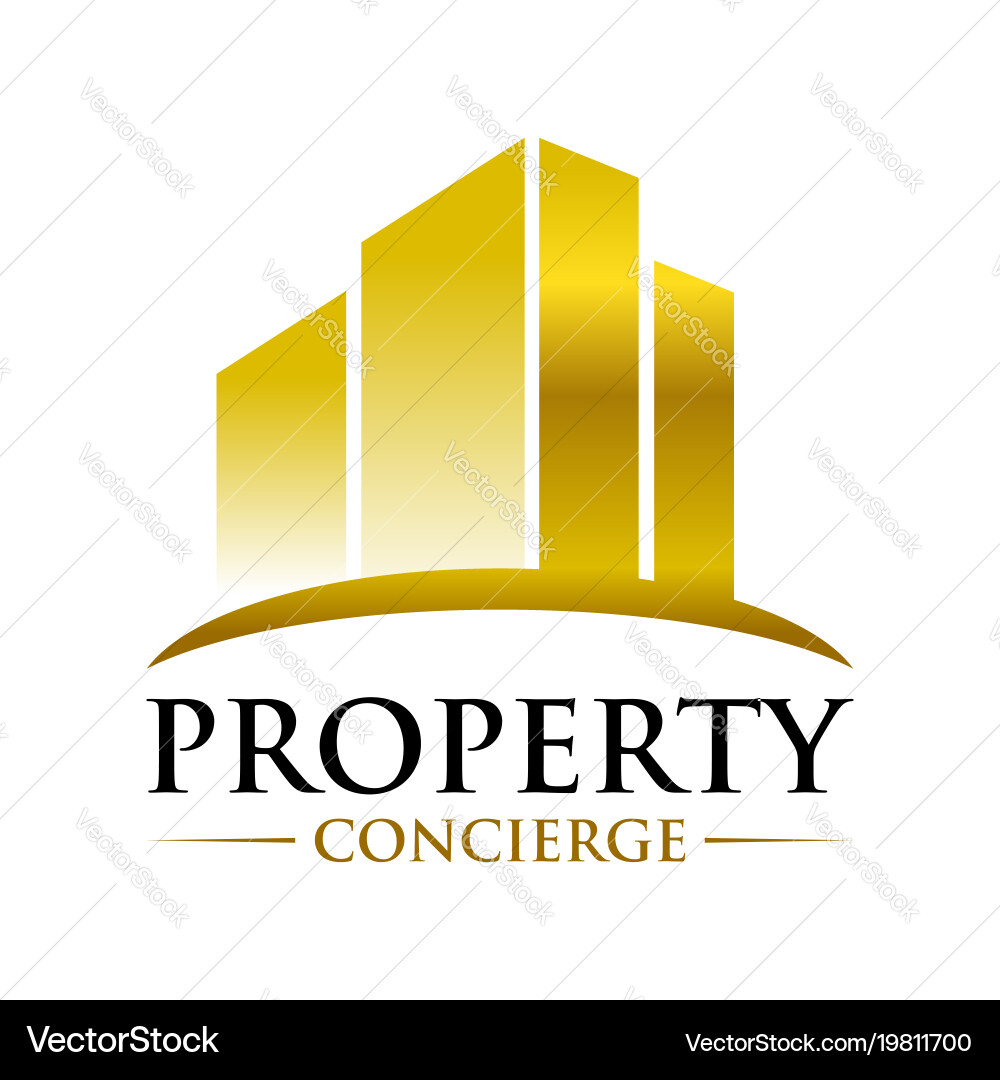Golden property concierge design template Vector Image