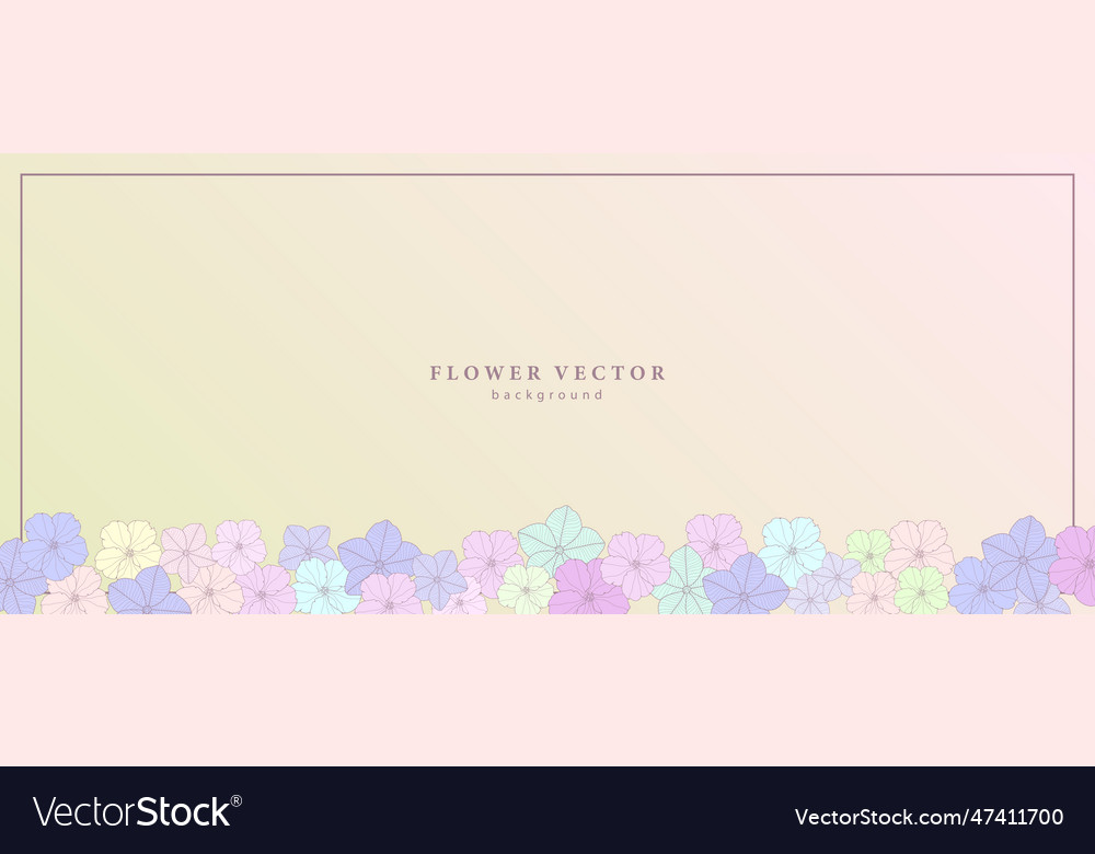 Gradient floral background with colorful flowers Vector Image