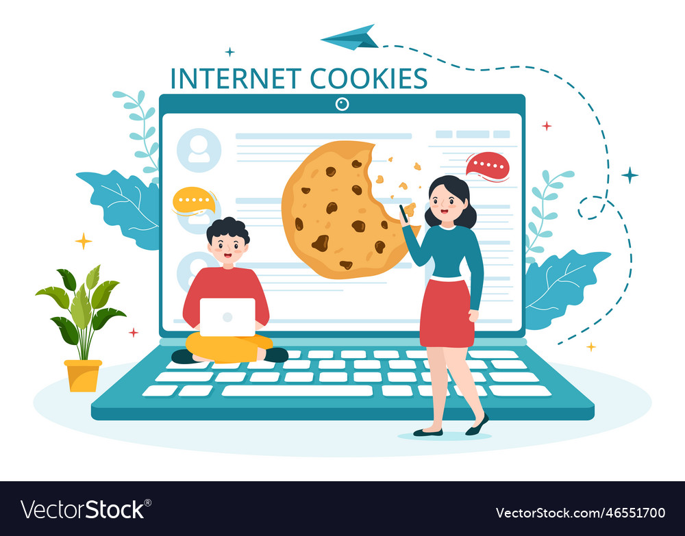 cookies technology with track cookie Vector Image