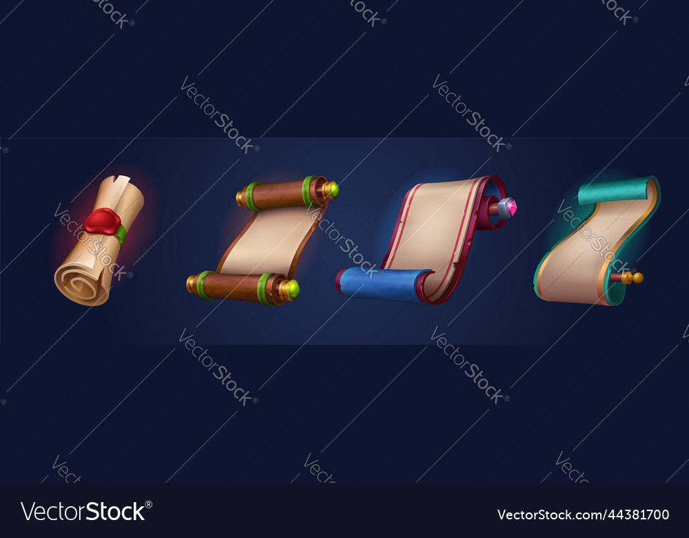 Luxury ancient parchment scrolls royal manuscript Vector Image