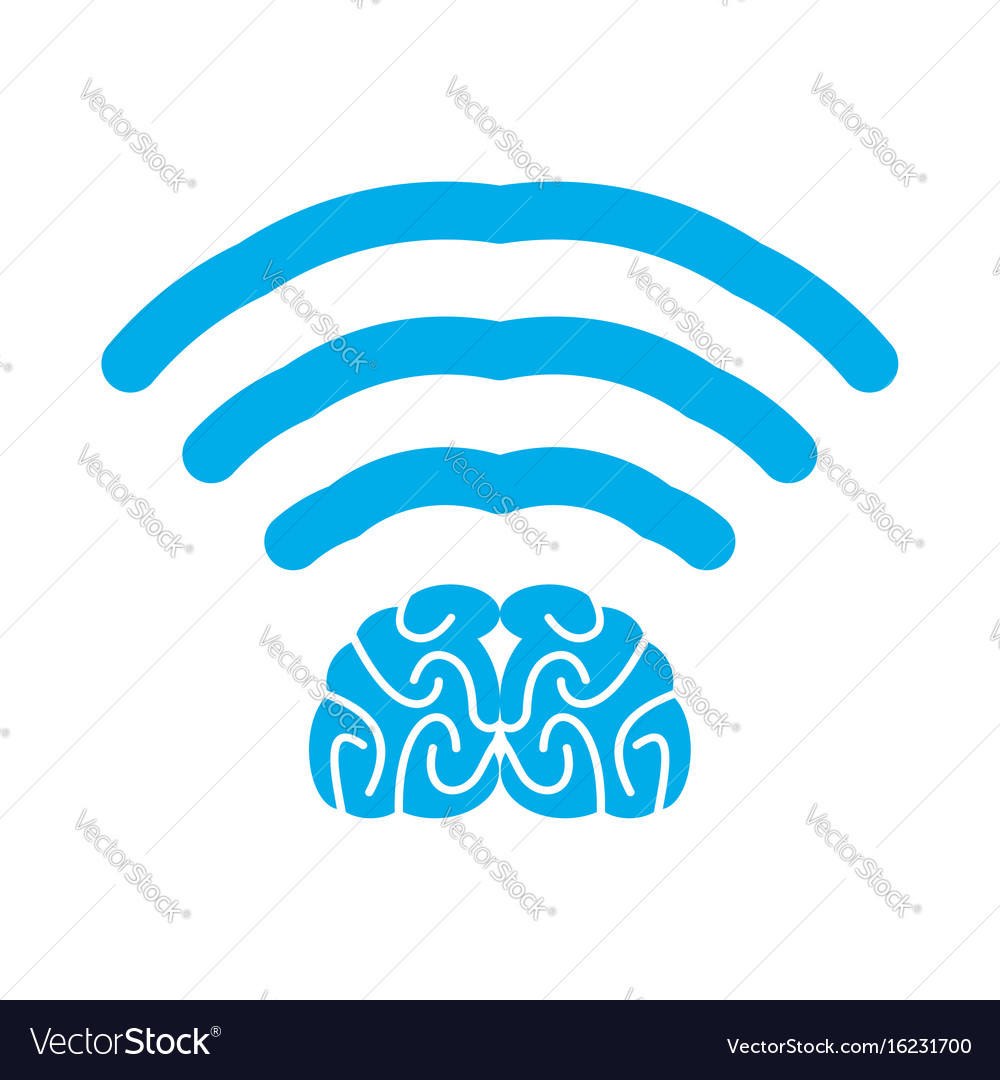 Wifi brain wifi mind wireless connection Vector Image