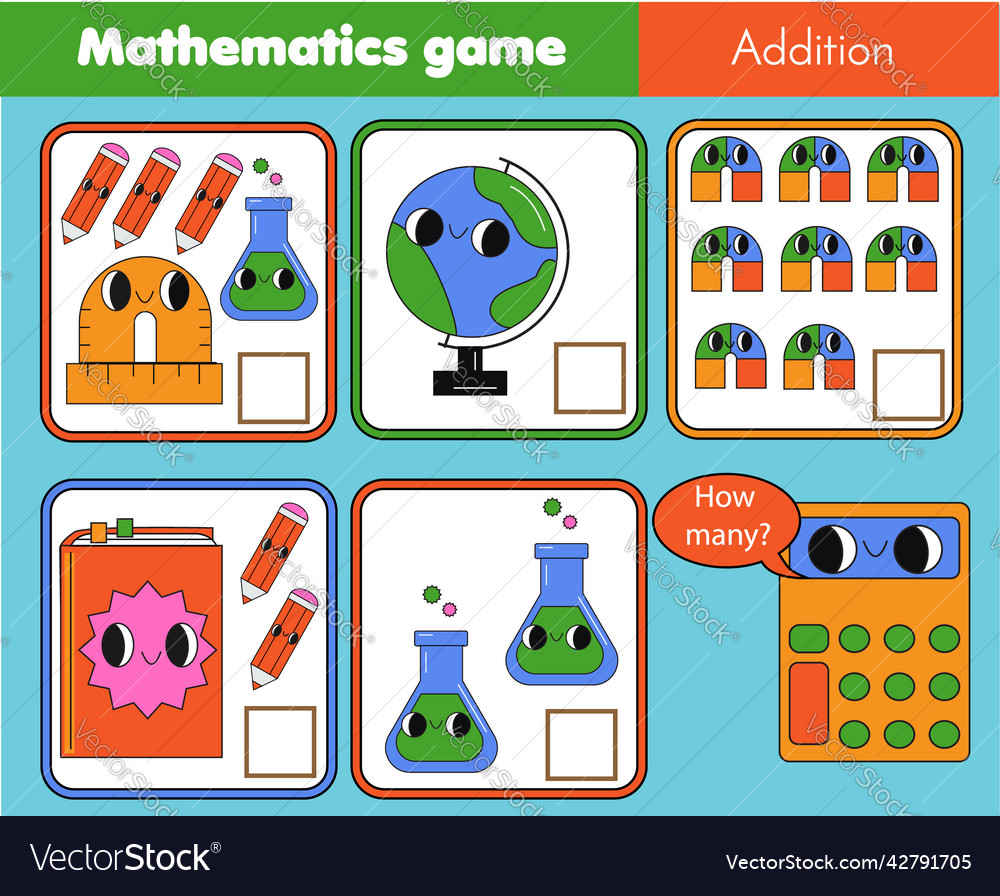Counting Educational Children Game Study Math Vector Image Counting Educational Children Game Study Math Vector Image