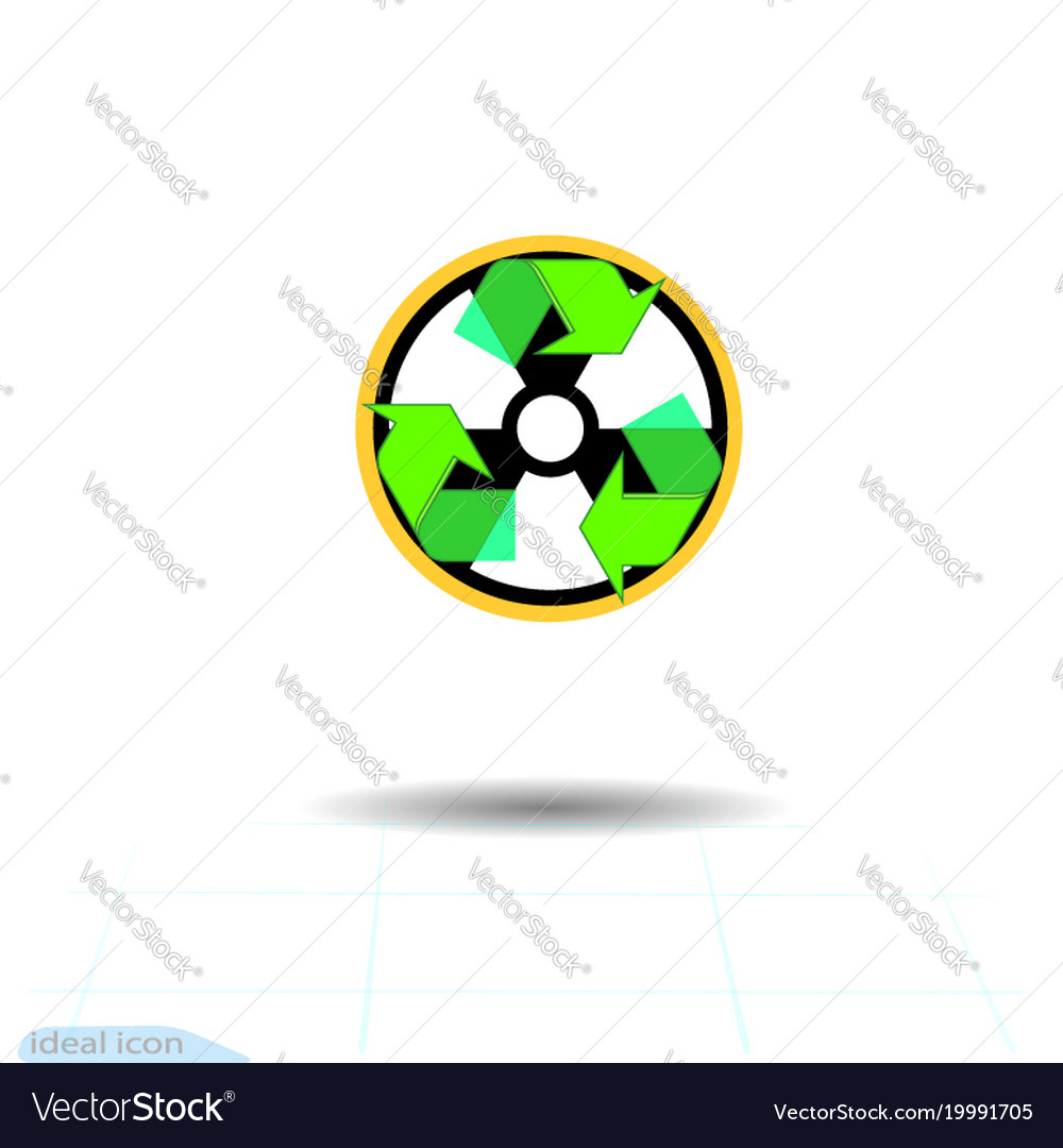 Radioactive waste recycling icon recycle arrows Vector Image