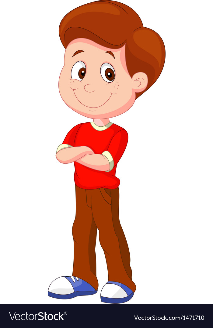 Cute boy cartoon standing Royalty Free Vector Image