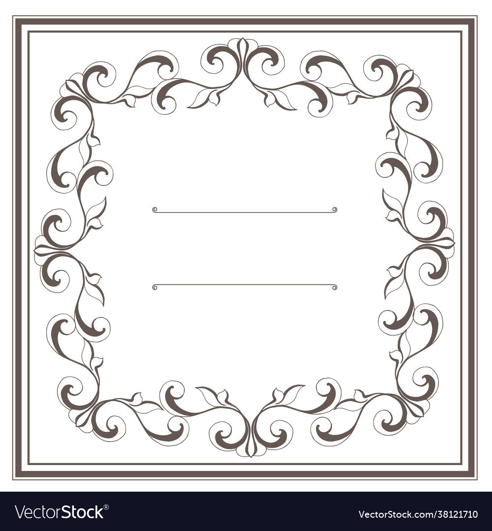 Damask vintage baroque scroll ornament swir Vector Image