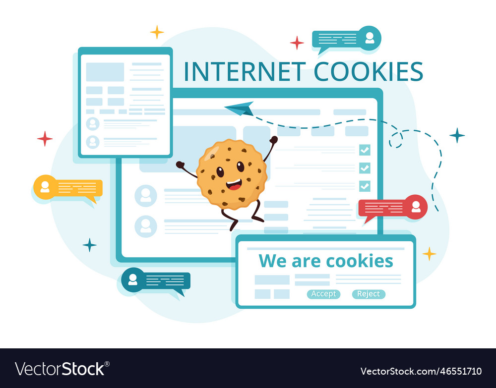 cookies technology with track cookie Vector Image