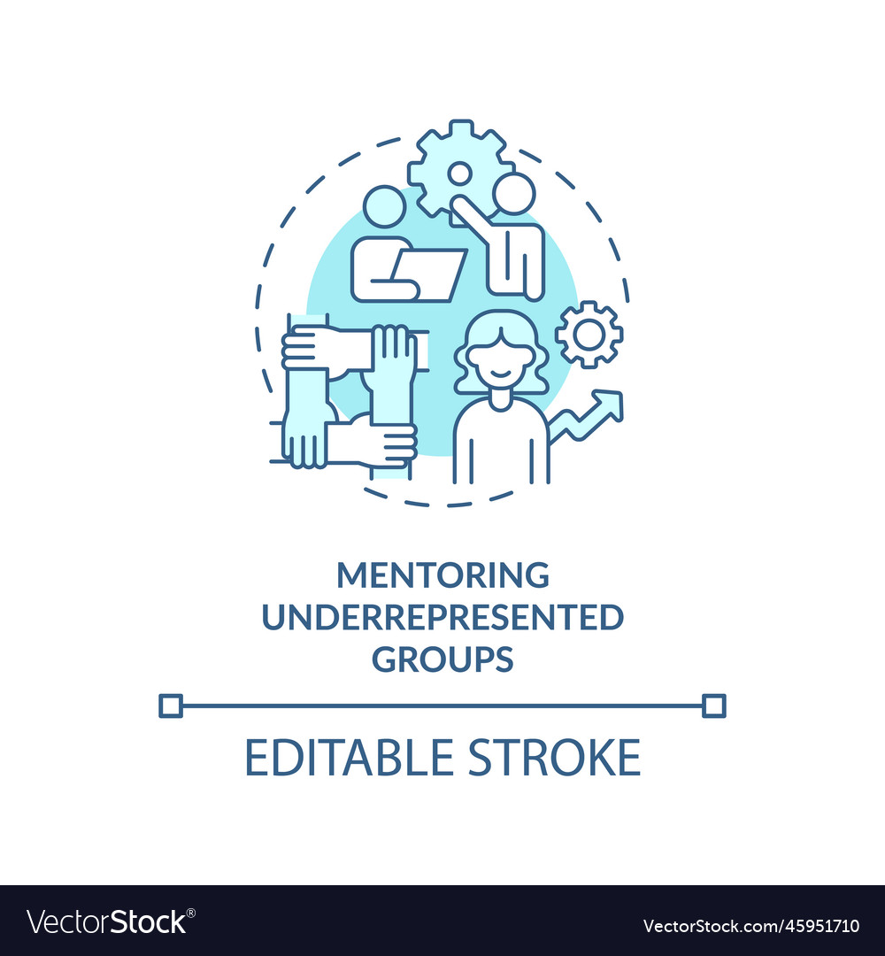 mentoring-underrepresented-groups-turquoise-vector-image