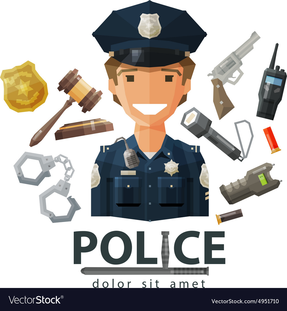 Download Police logo design template policeman cop Vector Image