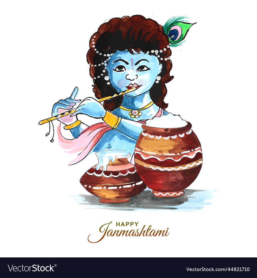 Shree krishna janmashtami festival card background