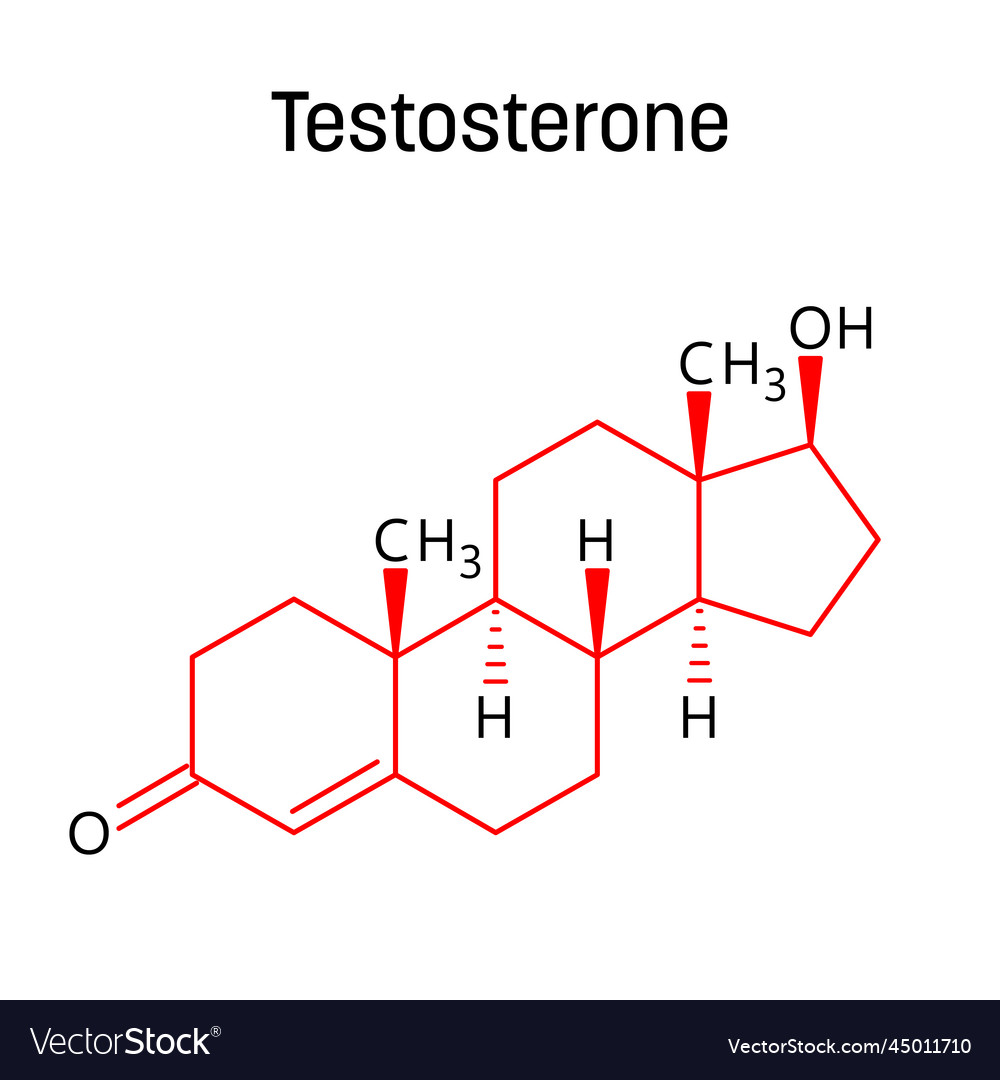 Testosterone structural formula of molecular Vector Image