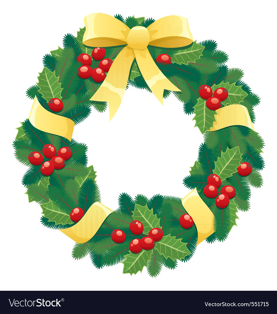 Download Christmas wreath Royalty Free Vector Image - VectorStock