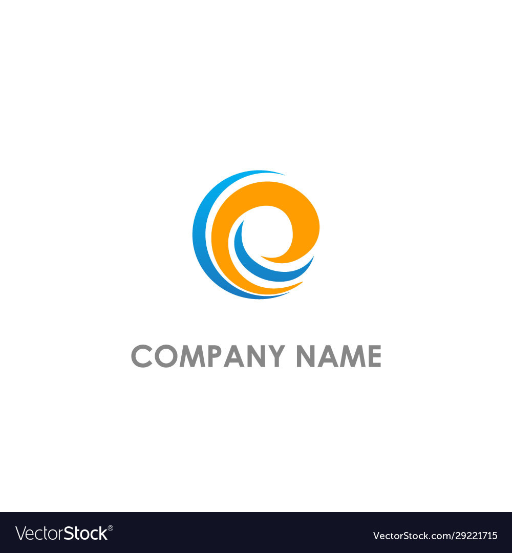 Circle curve e initial abstract logo Royalty Free Vector