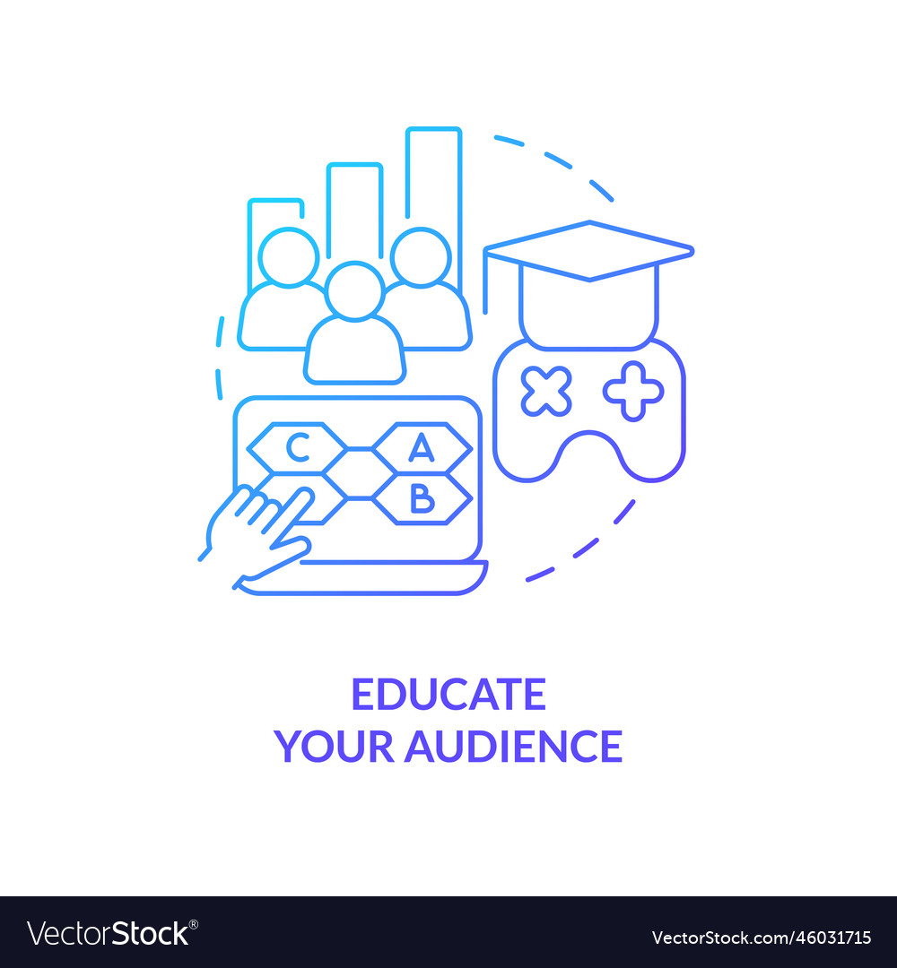 Educate your audience blue gradient concept icon Vector Image