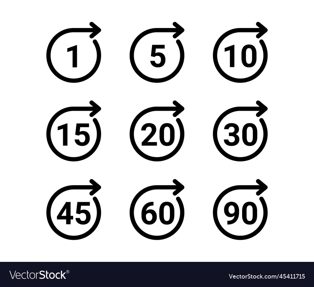 Time and clock countdown timer of circle arrow Vector Image