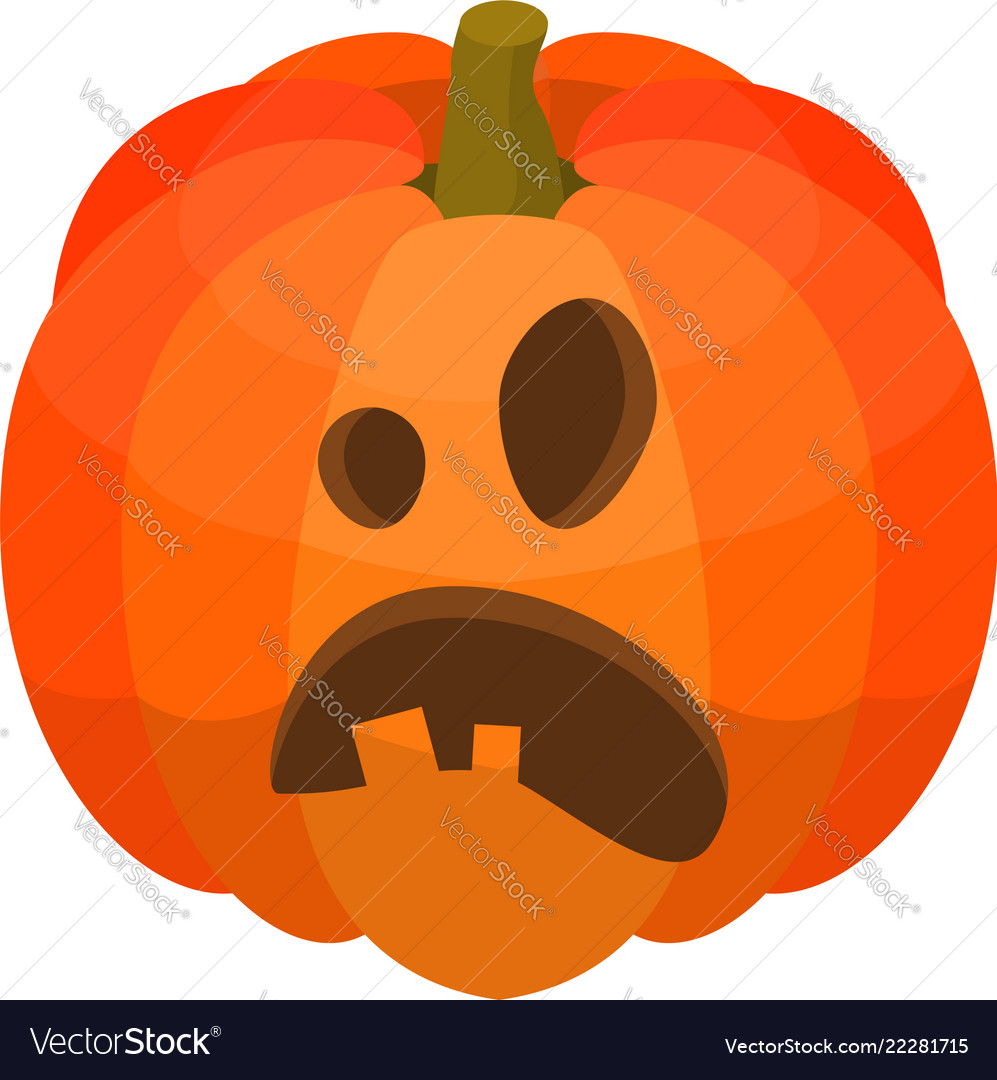 Halloween Cartoon Meme Pumpkin Scary Face Stock Vector (Royalty