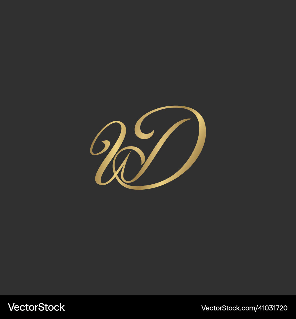 Alphabet initials logo dw wd d and w Royalty Free Vector
