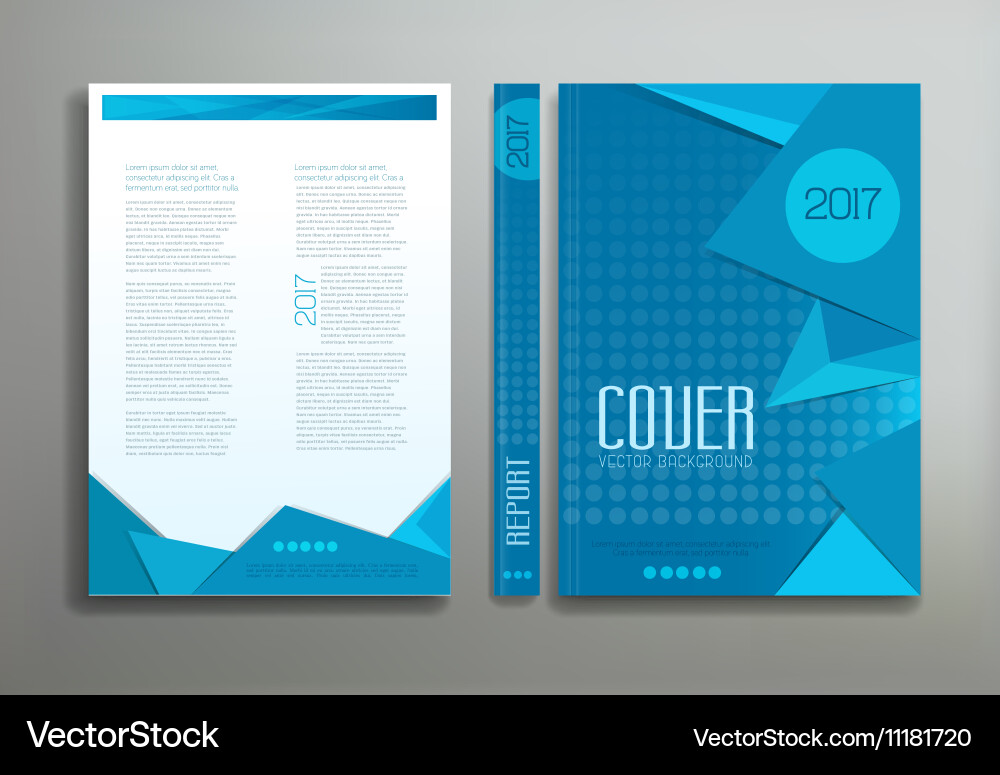 Blue template brochure book report business Vector Image