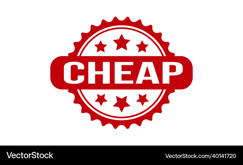 Cheap rubber stamp red rubber grunge stamp Vector Image