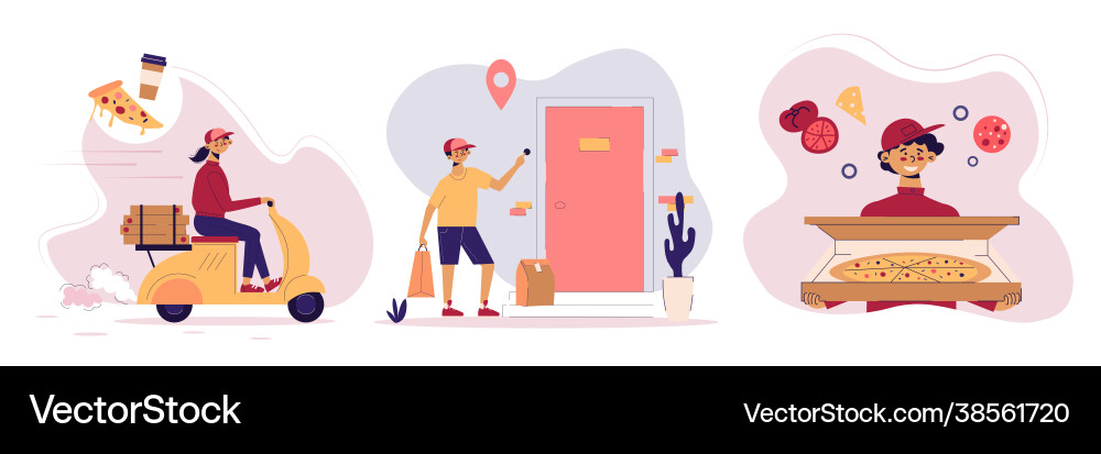 Food delivery design concept set Royalty Free Vector Image