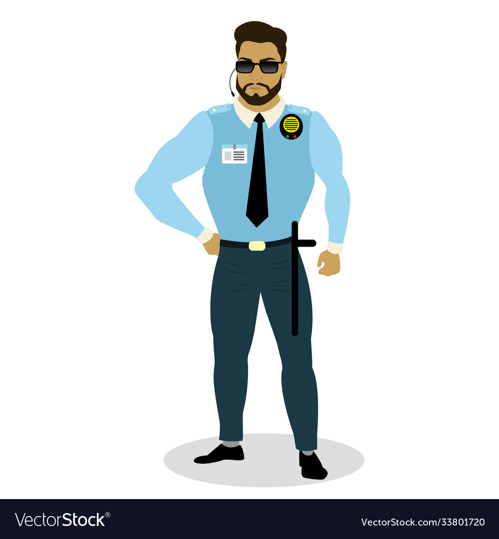 Security manisolated on white background Vector Image