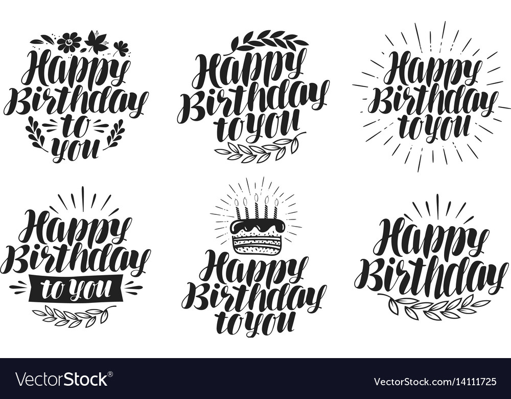 Happy birthday to you label set holiday birth Vector Image