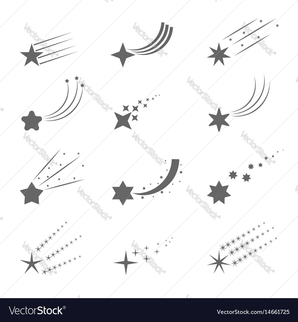 Shooting star icons Royalty Free Vector Image - VectorStock