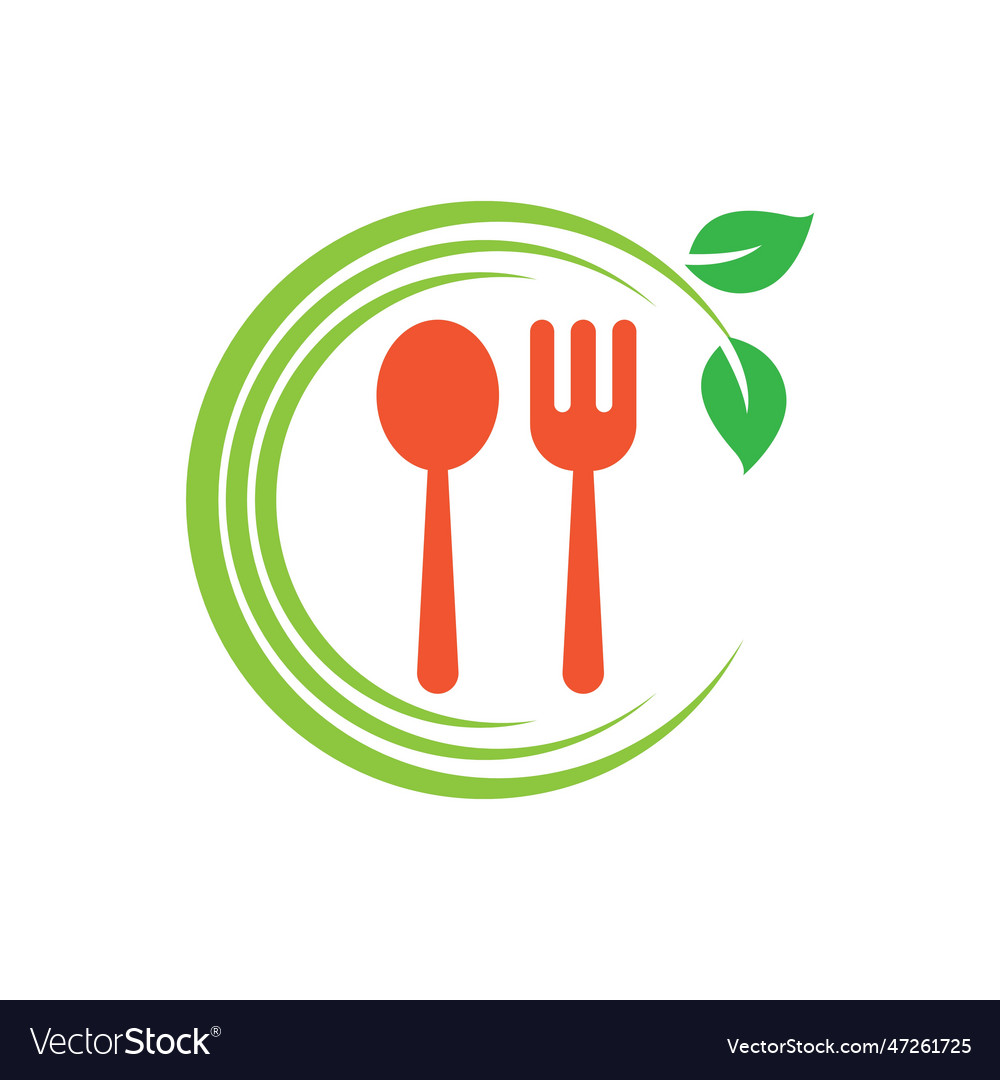 Vegetarian food logo images Royalty Free Vector Image