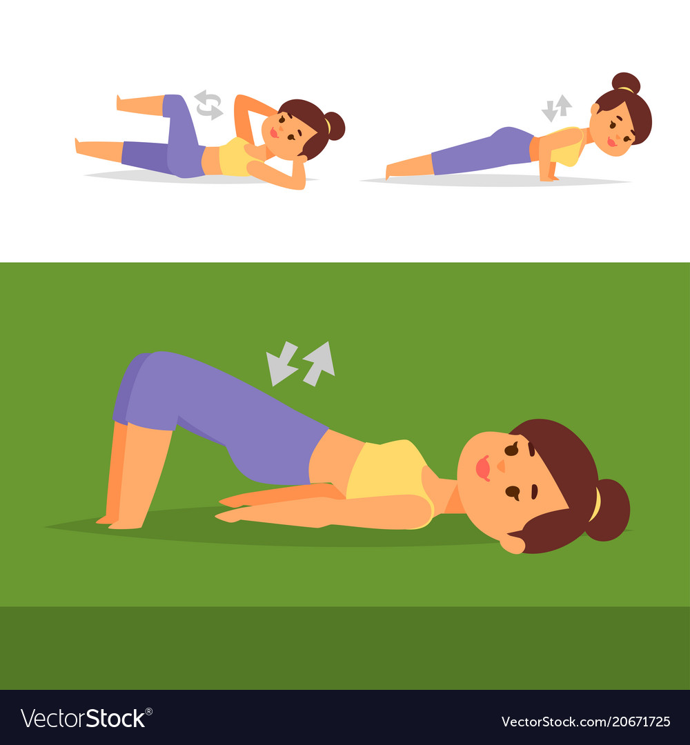 Woman home workout exercising at home Royalty Free Vector