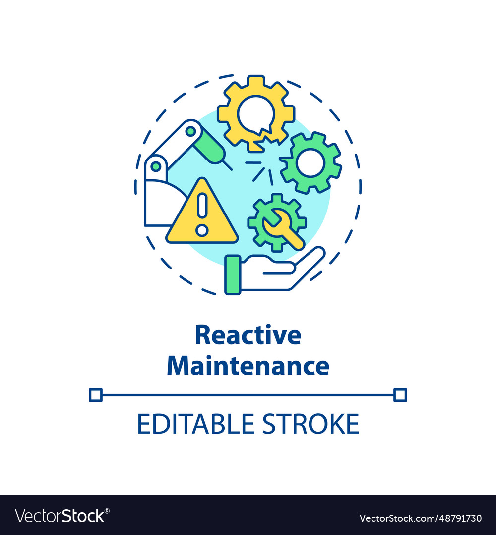 2d colorful thin linear icon reactive maintenance Vector Image