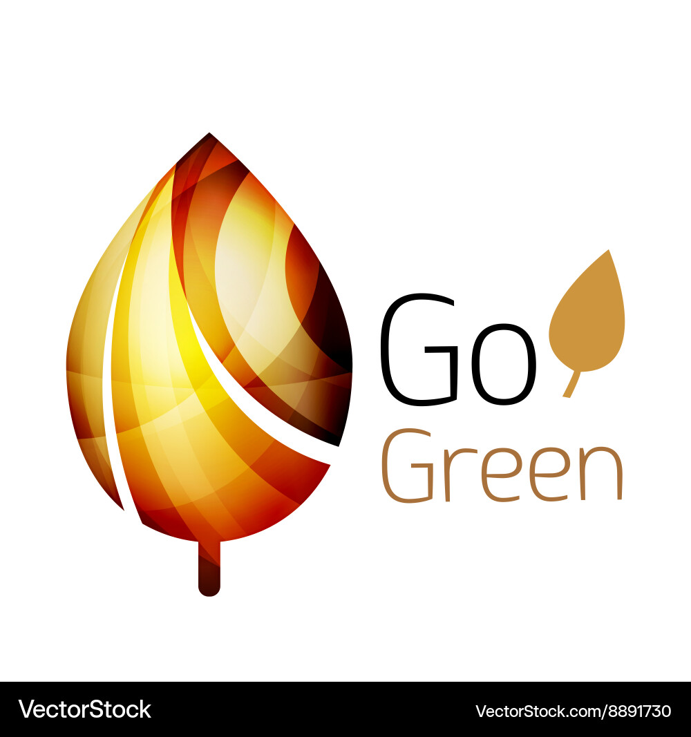 Geometric abstract leaf logo Royalty Free Vector Image