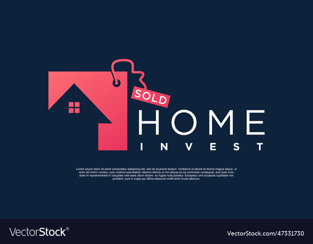 House sell logo design concept premium Royalty Free Vector