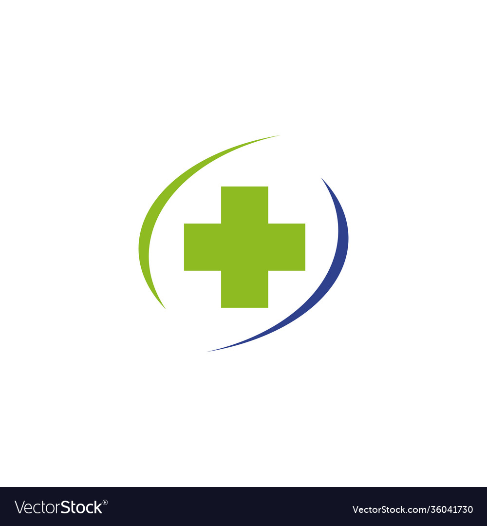 Medical and health care logo design with cross Vector Image