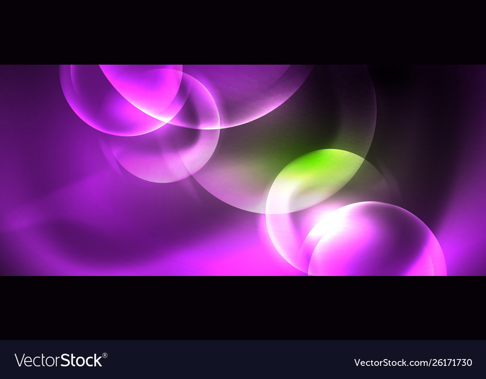 Neon Glowing Circles Abstract Background Vector Image