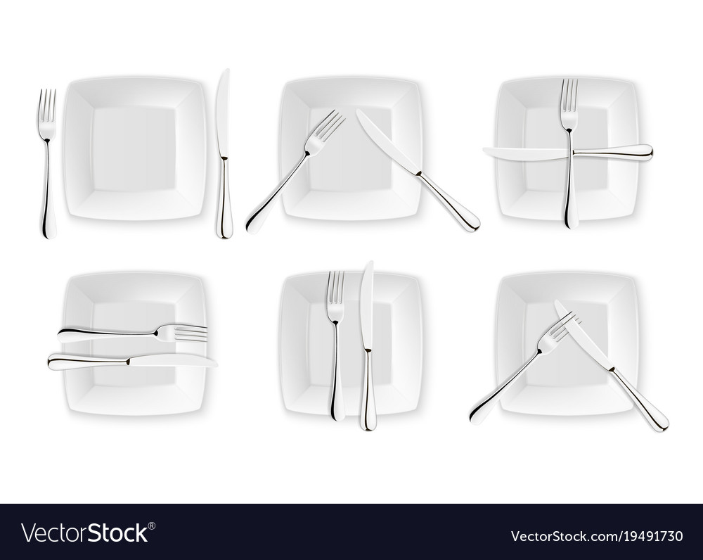 Realistic cutlery and signs of table etiquette