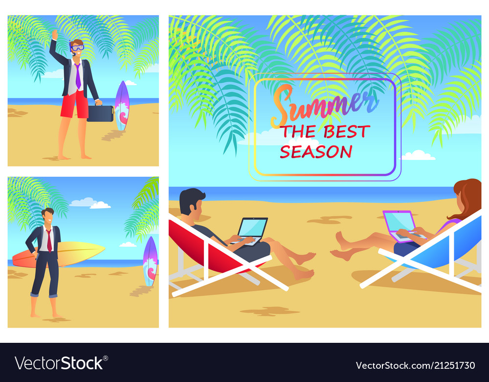 Summer the best season cute Royalty Free Vector Image