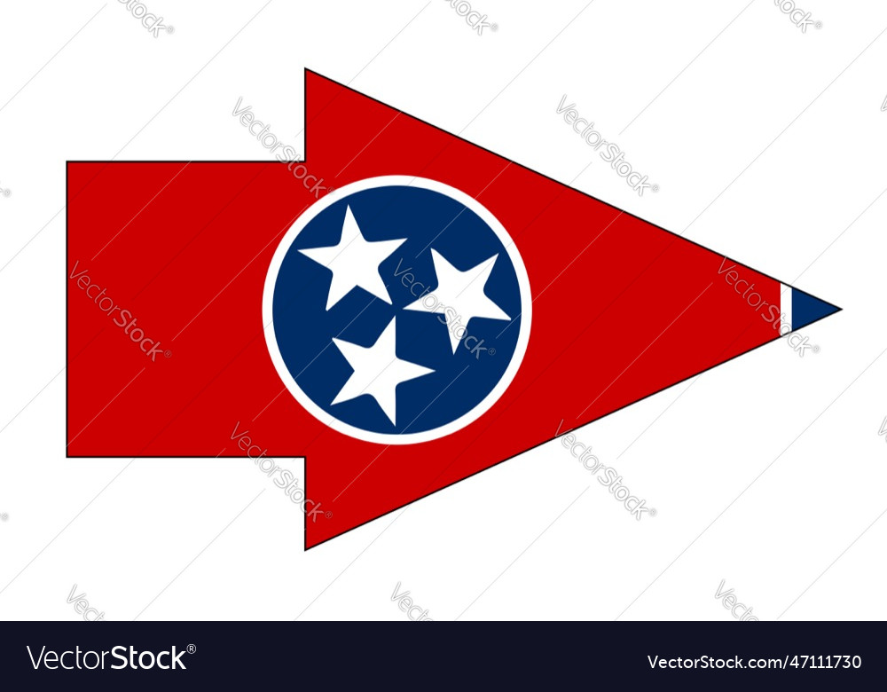 Tennessee state flag arrow pointer Royalty Free Vector Image