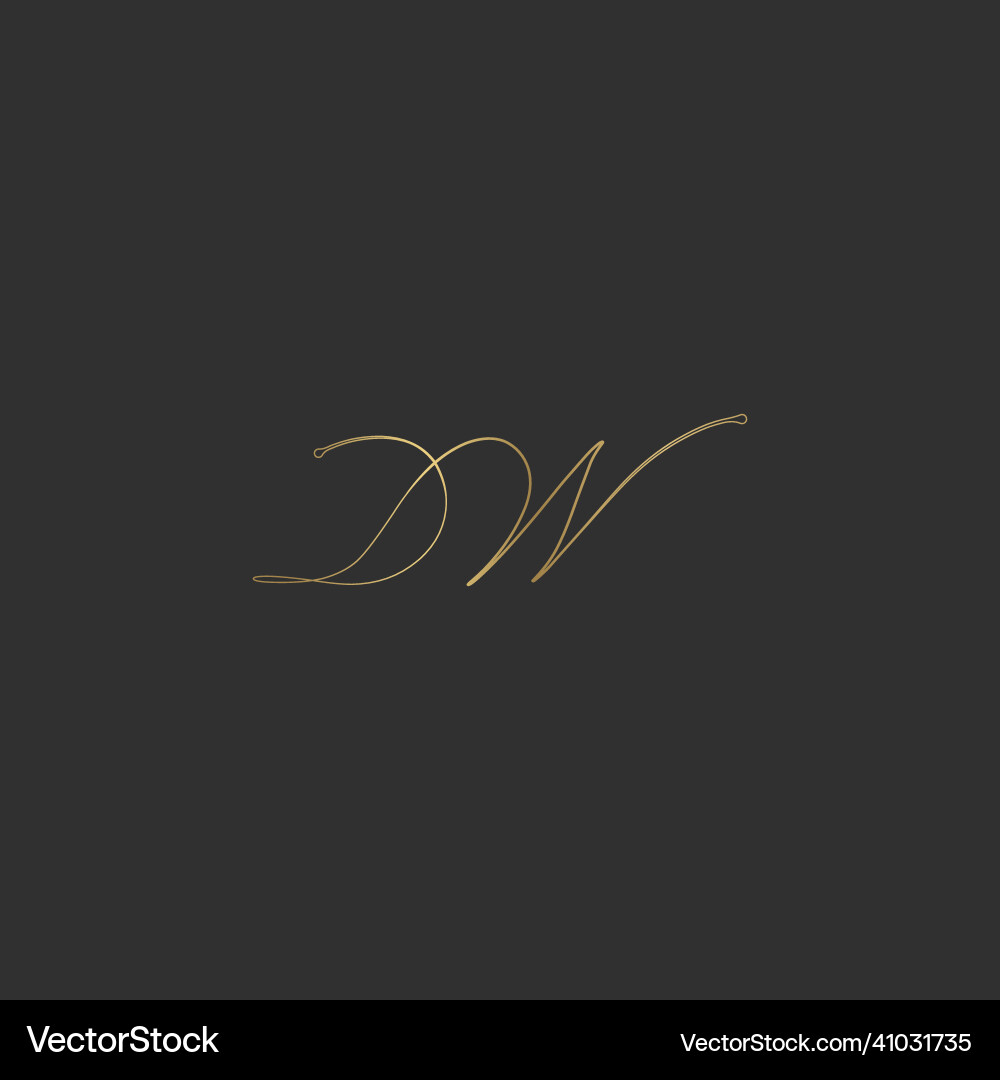 Alphabet initials logo dw wd d and w Royalty Free Vector
