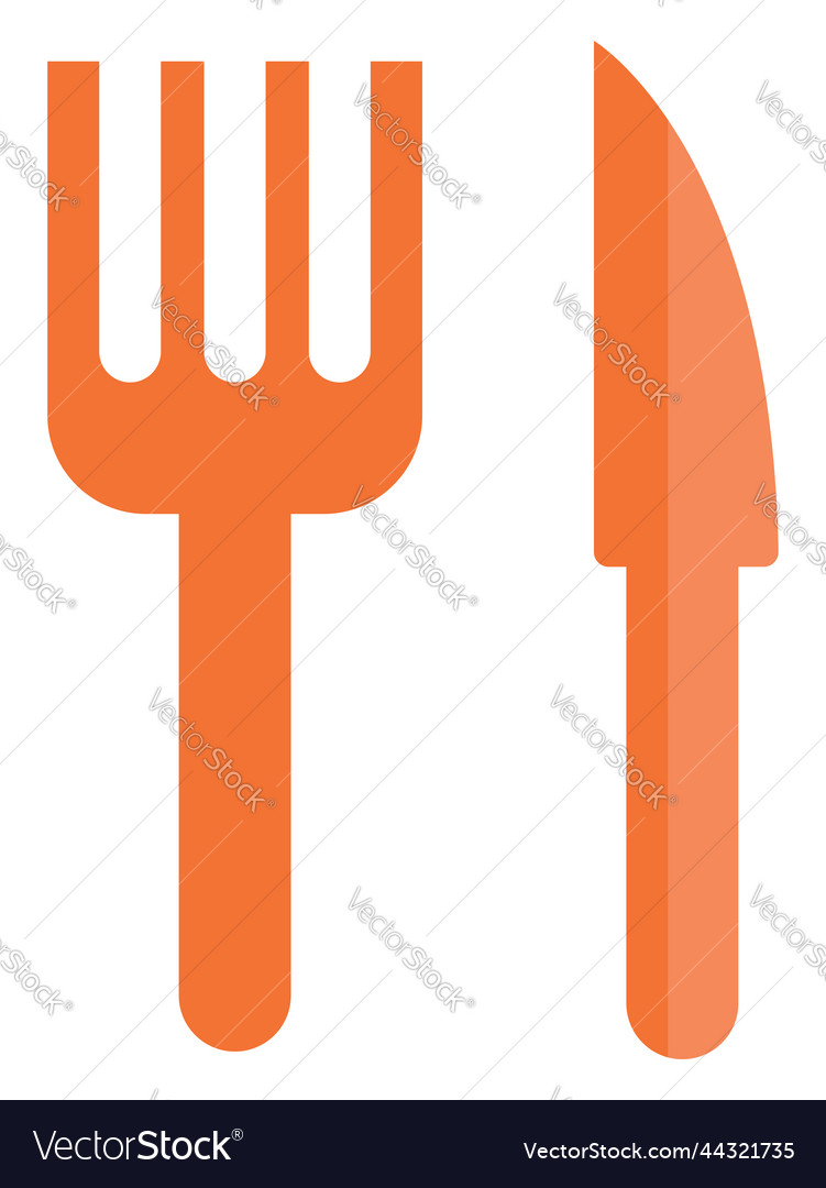 Fork and knife on a white background Royalty Free Vector