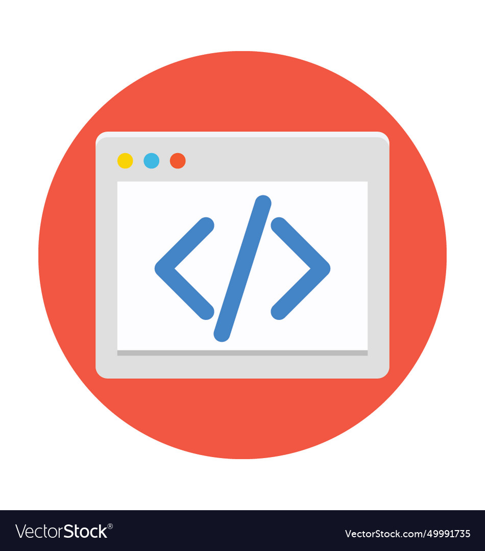 Html coding flat icon Royalty Free Vector Image