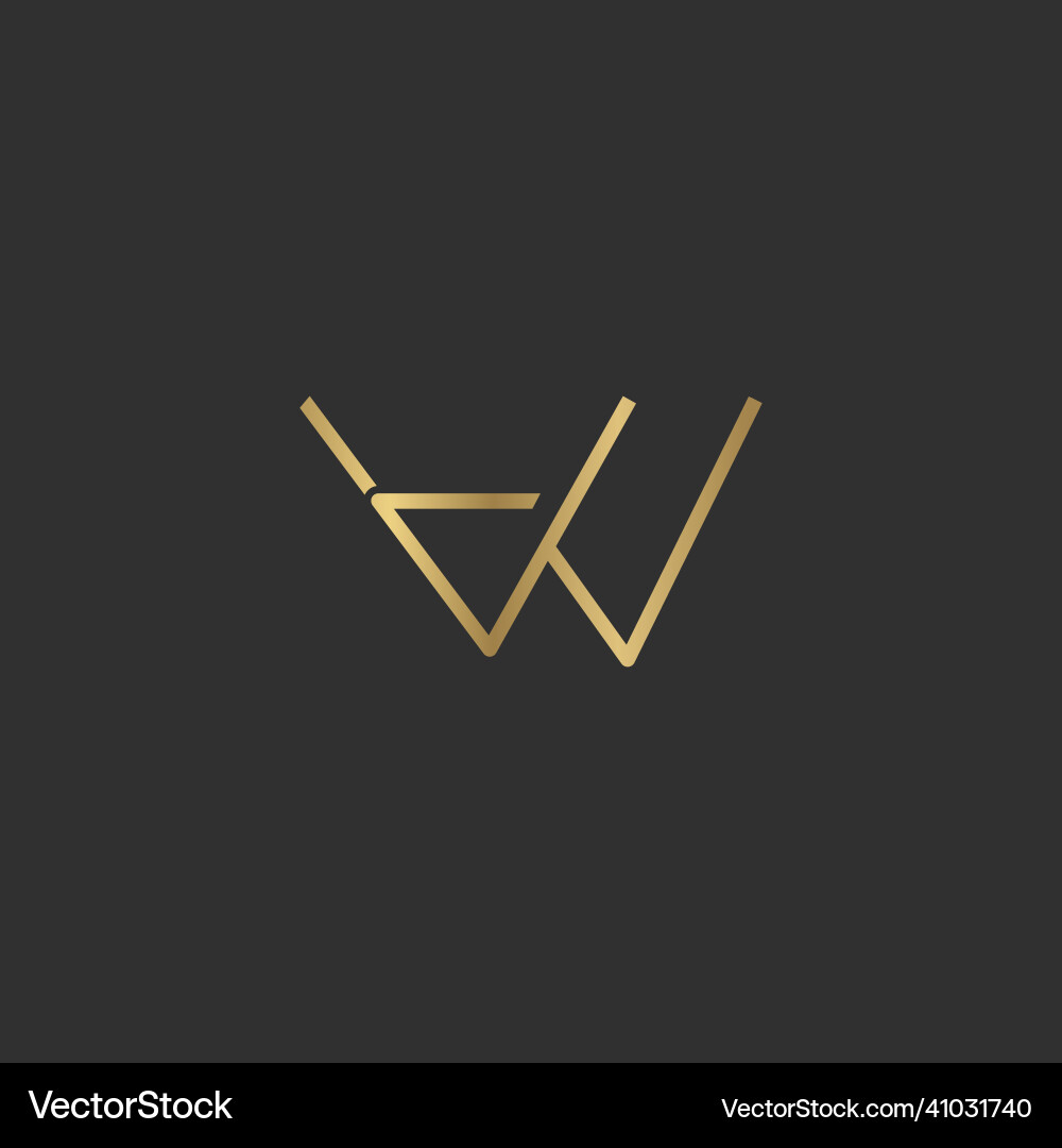Alphabet initials logo dw wd d and w Royalty Free Vector