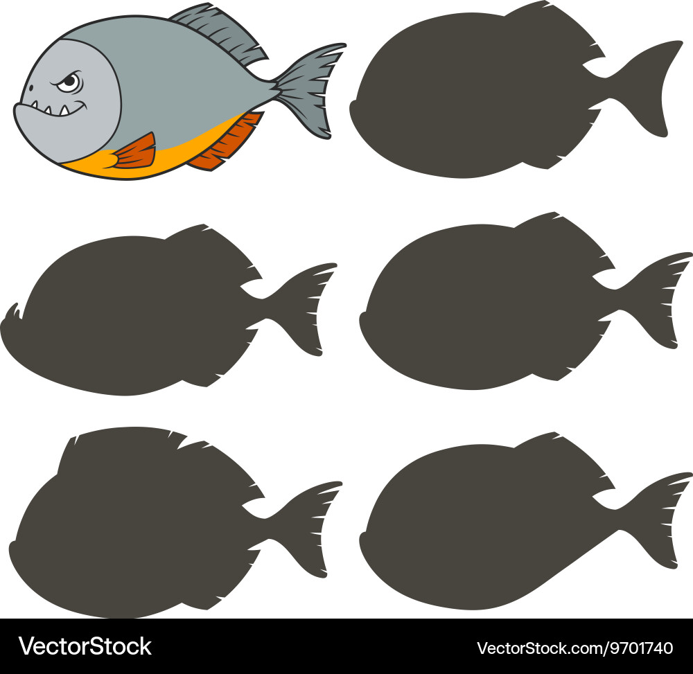 Cartoon Piranha Royalty Free Vector Image Vectorstock