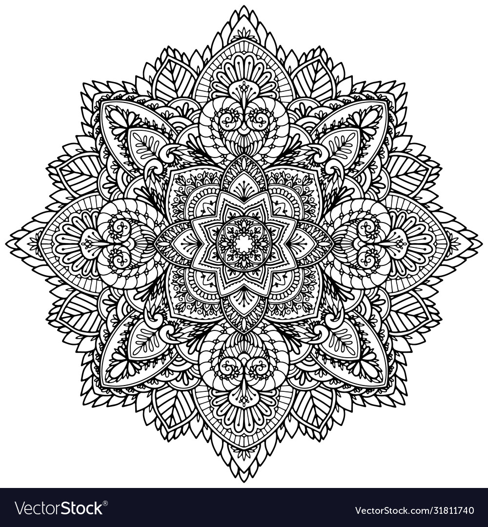 Coloring page antistress book Royalty Free Vector Image