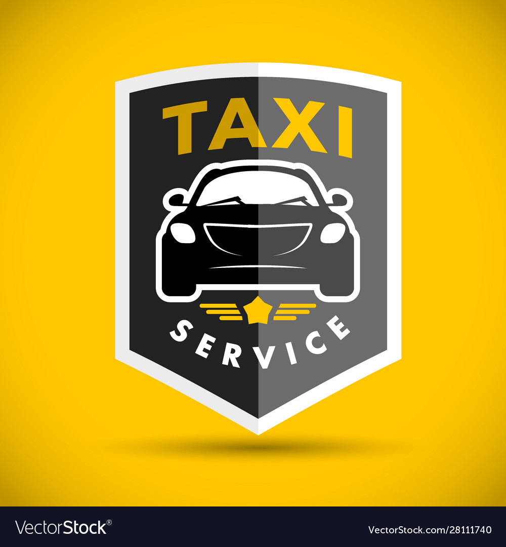 Flat taxi logo isolated on white background car Vector Image