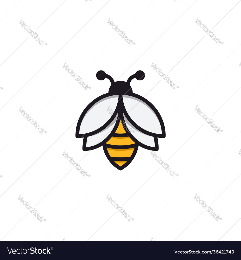 Logo design bee Royalty Free Vector Image - VectorStock