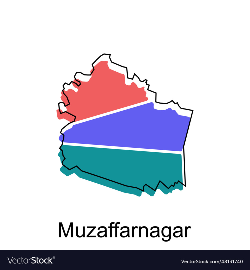 Muzaffarnagar city of india country map Royalty Free Vector